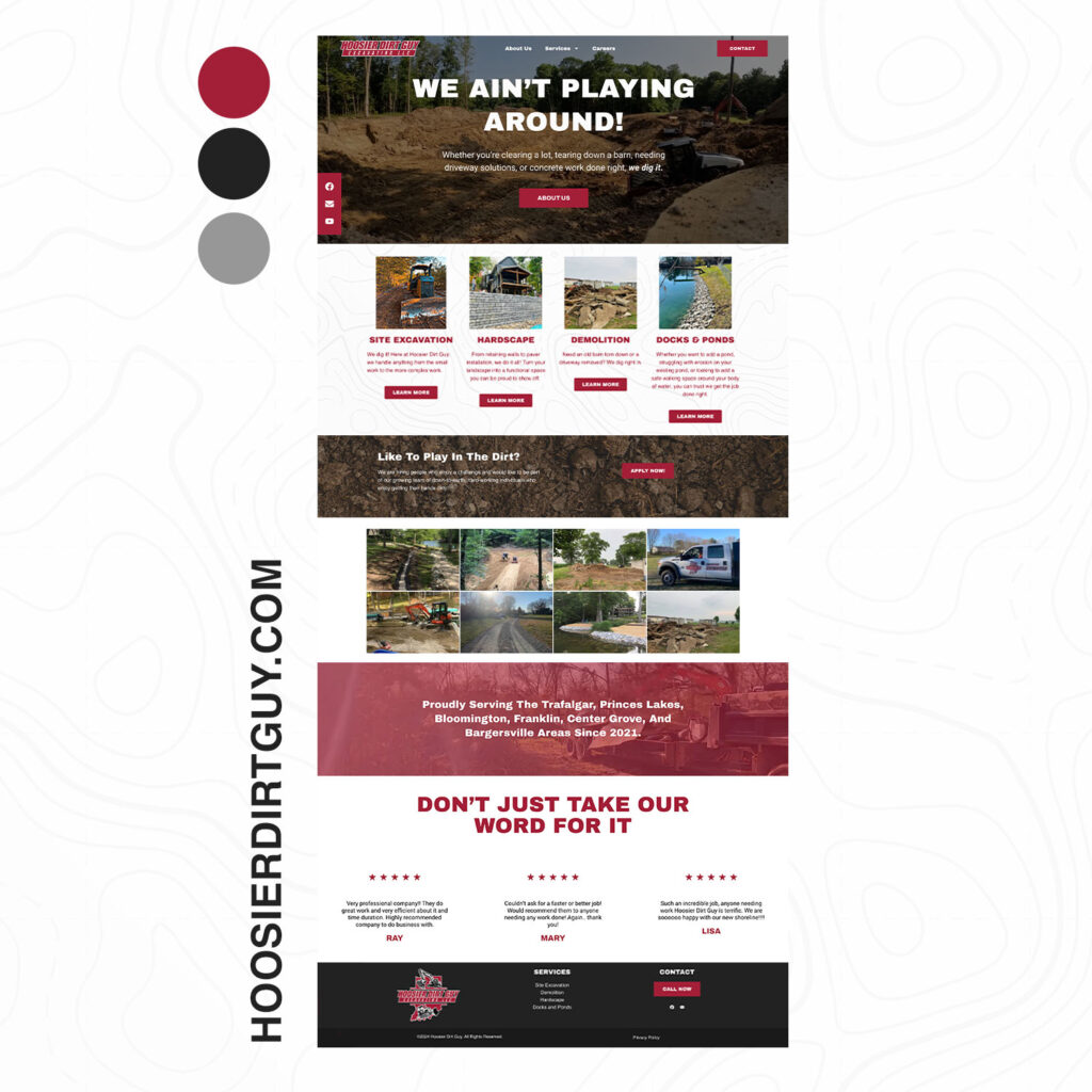 Hoosier Dirt Guy Website build by Plaski Advertising Johnson County Indiana